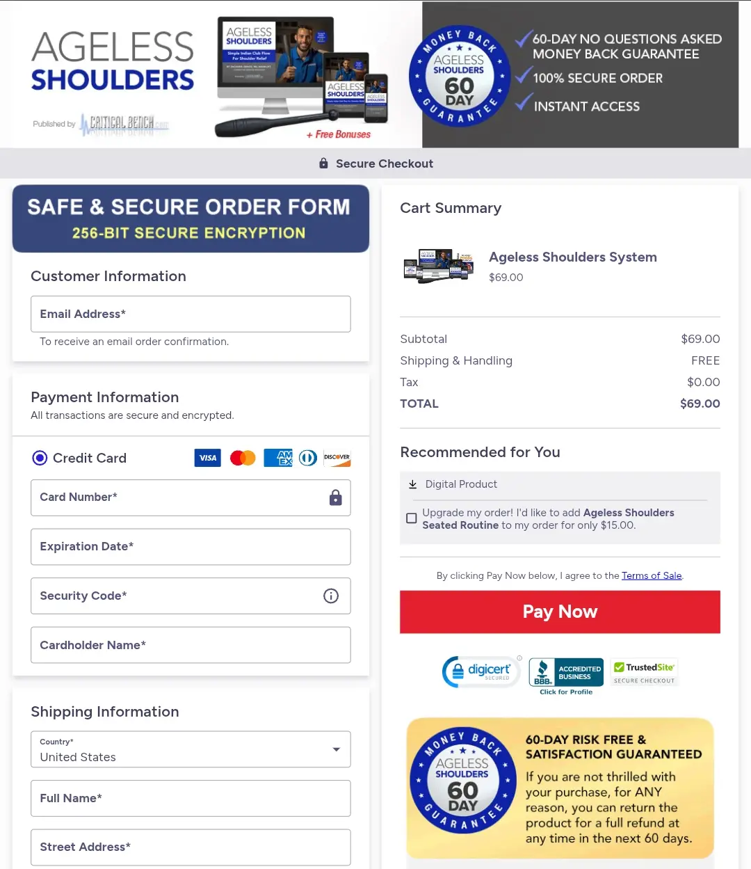 Ageless shoulders order